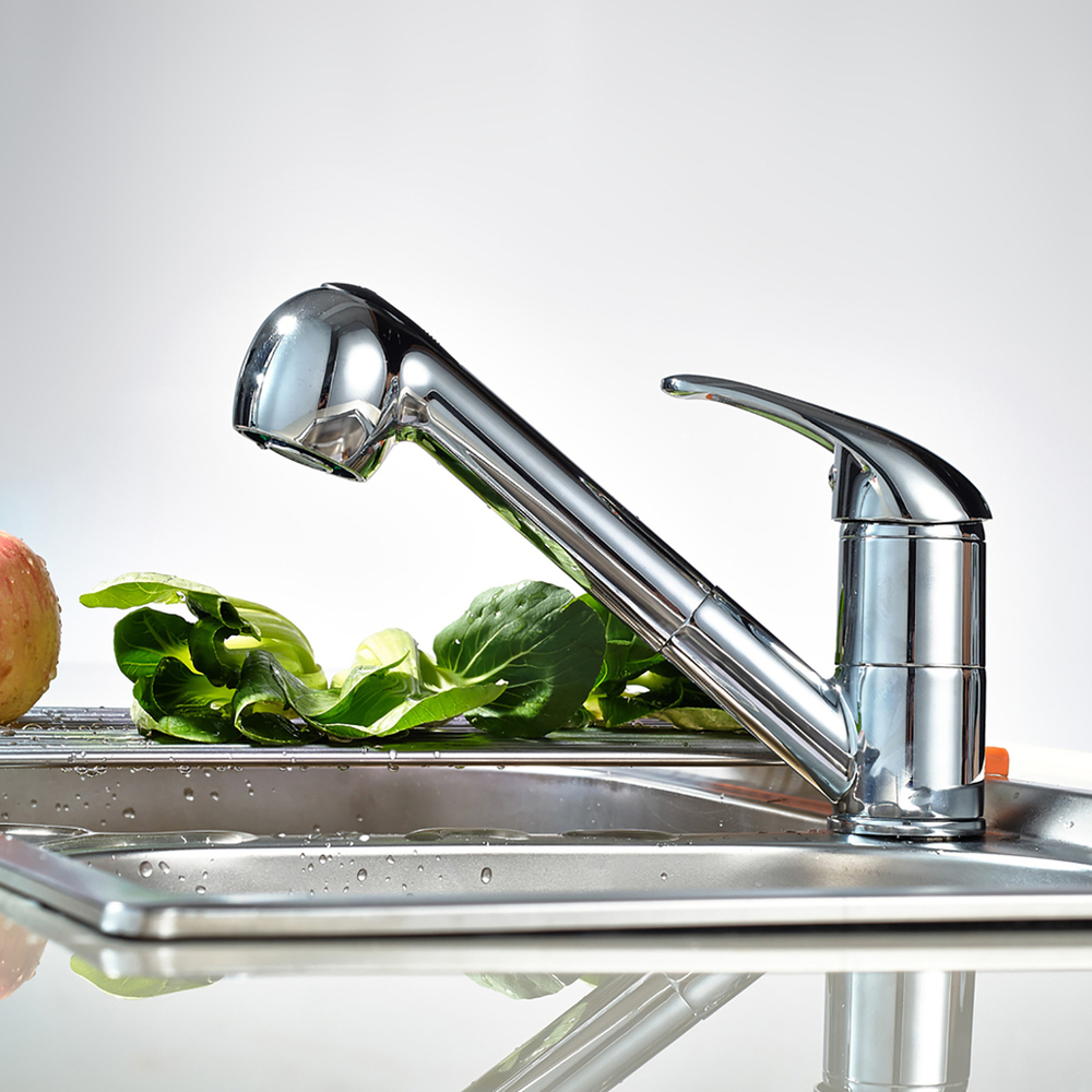 Смеситель для кухни душ 40к F6003 FRAP (ВЫДВИЖ.ЛЕЙКА 2 реж, п/шпильку, хром, латунь)