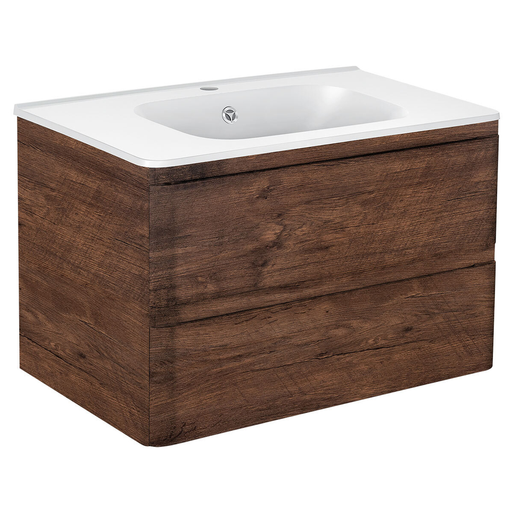 Тумба под раковину Vincea Vico 800 подвесная, 2 выкатных ящика soft close, R.Wood