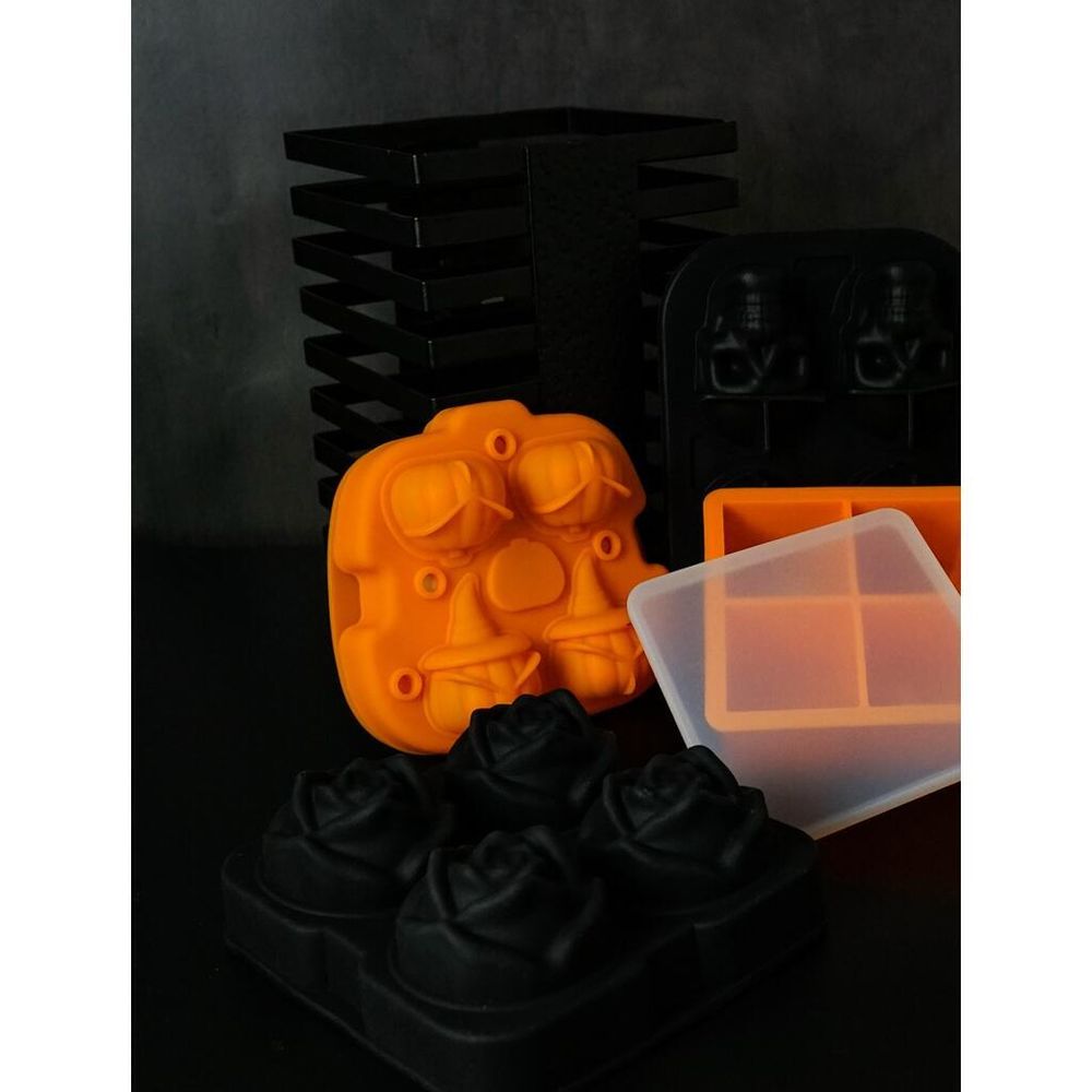 Форма для льда "Тыква" 4 ячейки 5,5*4,5 см силикон P.L.- Barbossa