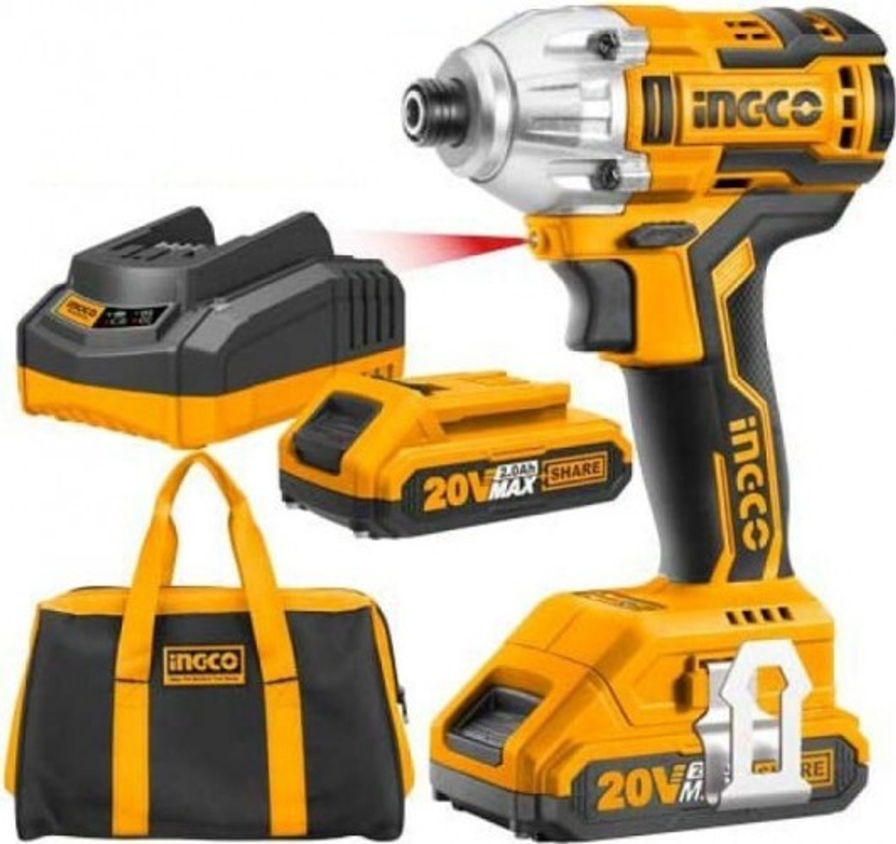 Дрель-шуруповерт аккумуляторная INGCO CIRLI2002 Li-Ion ударная