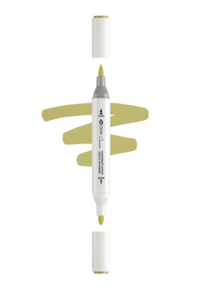 Маркер акриловый 2-х сторонний СОНЕТ кисть/пулевид. грецкий орех