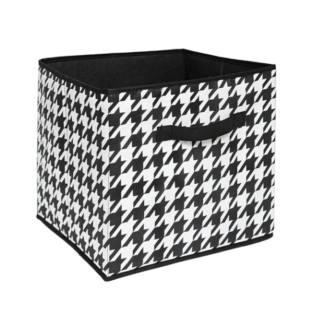 Короб-кубик для хранения "Пепита", Д300 Ш300 В300, черно-белый