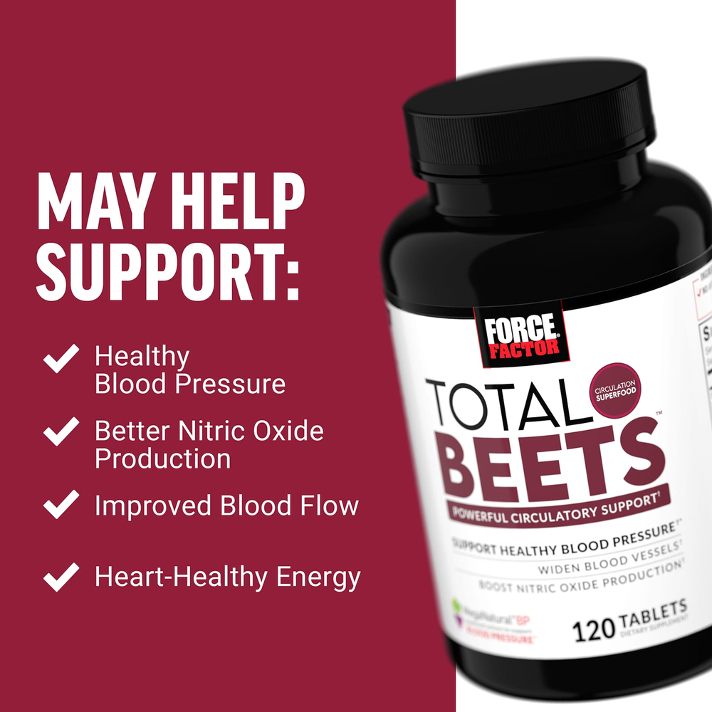 Force Factor, Total Beets, эффективная поддержка кровообращения, 120 таблеток
