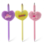 Ручка гелевая Alingar, "Love", 0,7 мм, синяя, с брелком, круглый, цветной, пластиковый корпус, карт. уп.