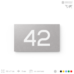 Табличка с номером 42 на дверь квартиры, для офиса, кабинета, аудитории, склада, серая 120х70 мм, Айдентика Технолоджи