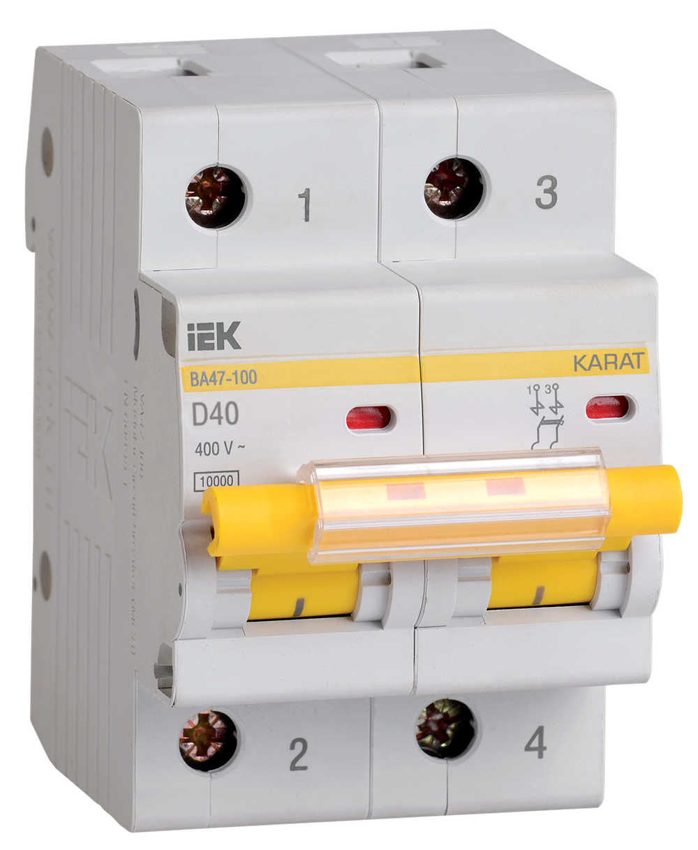 KARAT Автоматический выключатель ВА47-100 2P D 40А 10кА IEK