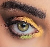 Желто - зеленые  цветные линзы Marquise Vanessa green lemon / Цветные линзы для светлых и темных глаз / Под образы и для сьемок / На 12 мес