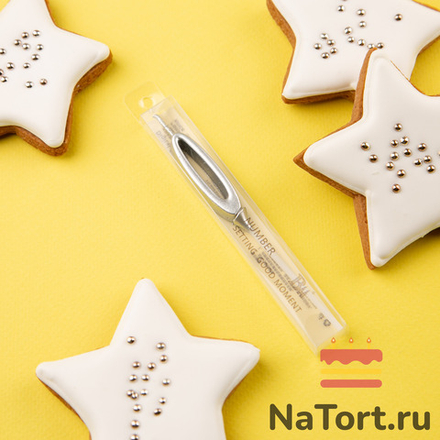 Свеча для торта мини, цифра 0 (серебро, 4,5 см)