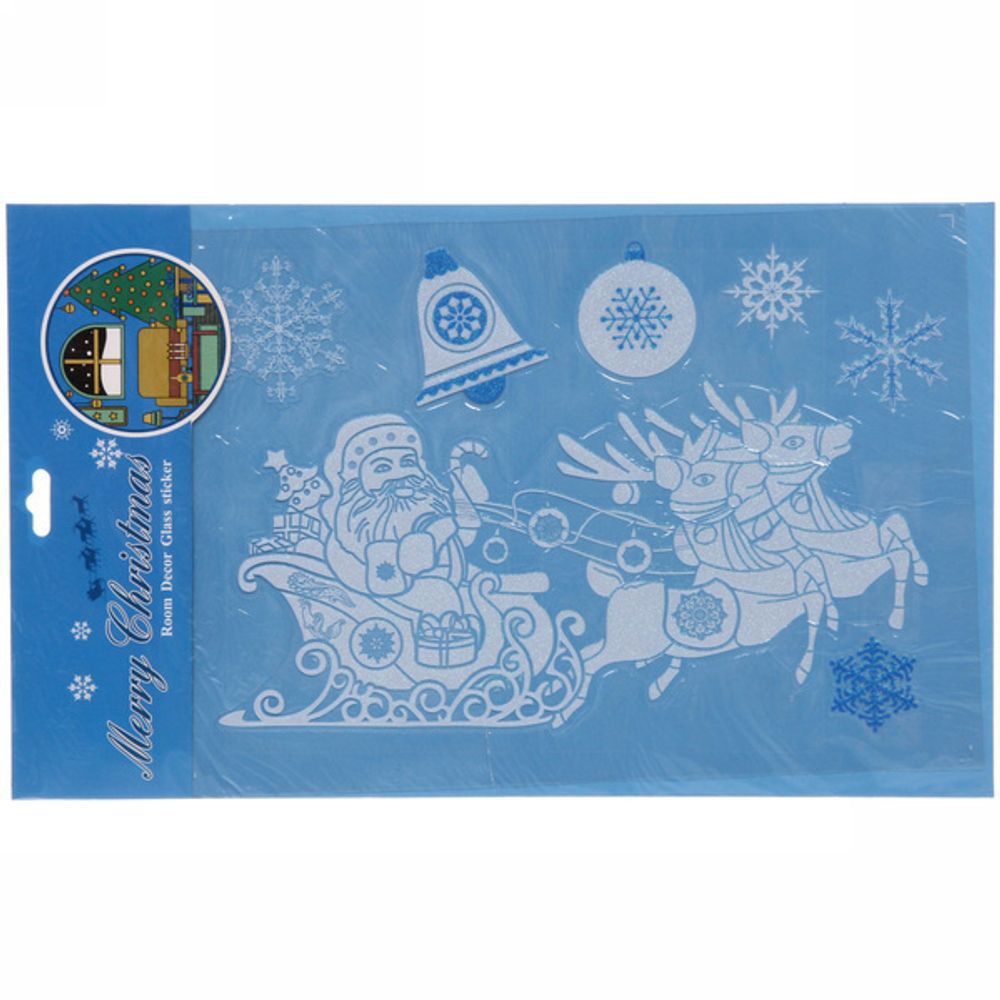 Наклейка новогодняя «Зима» , лист 23х38 см,микс