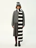 Шарф Kraizy Stripes в полоску черно-белый