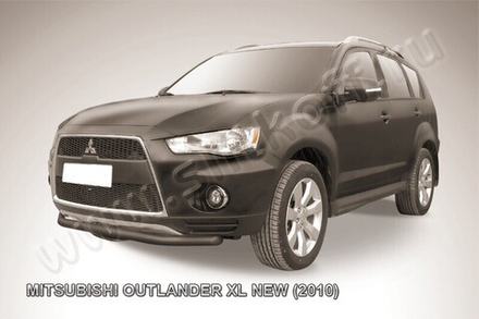 Защита переднего бампера (нержавейка) Mitsubishi Outlander XL (2009-2013) d57 (черный)