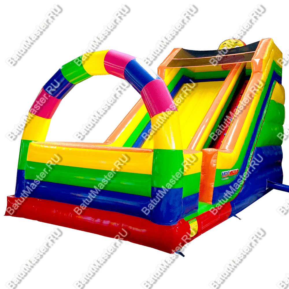 Детский надувной батут-горка "Без радуги никуда" 10*5*8м