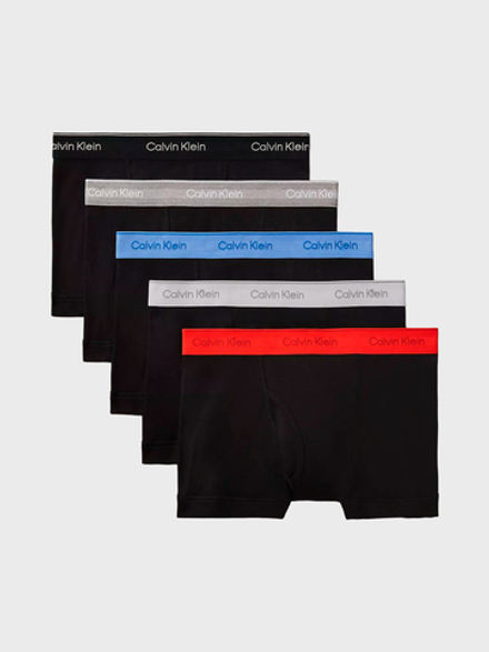 Мужские трусы боксеры-транки Calvin Klein Cotton Classics 5-Pack Black / Glacier