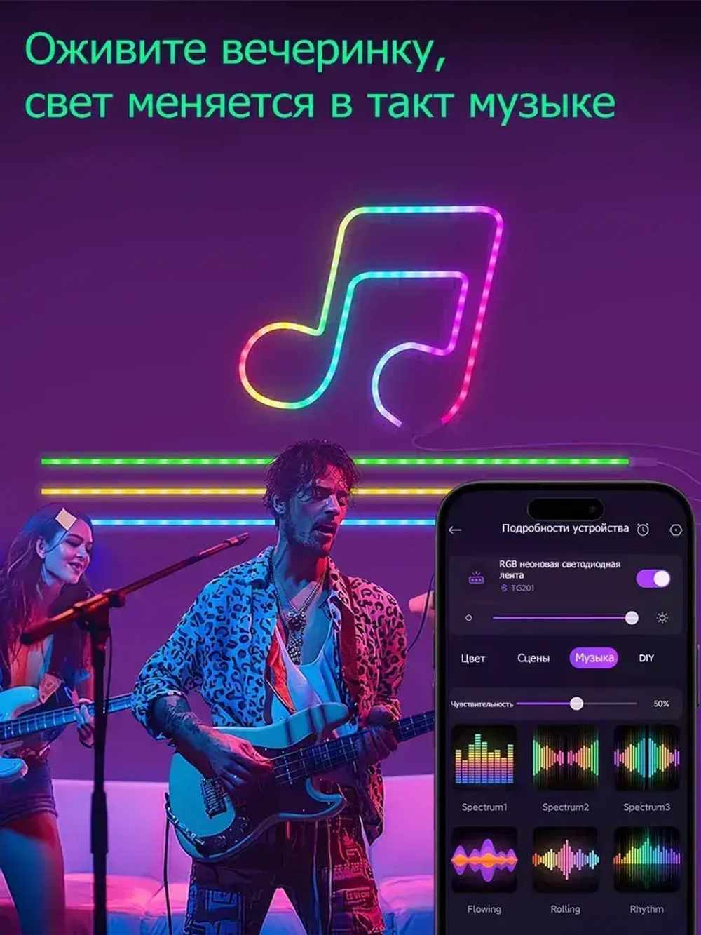 Светодиодная лента 20м, Гибкий разноцветный неон,подсветка для интерьера