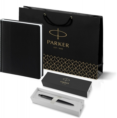 Подарочный набор: Шариковая ручка Parker  Jotter XL SE20 Monochrome в подарочной упаковке, цвет: Black, стержень: Mblue и Ежедневник недатирован
