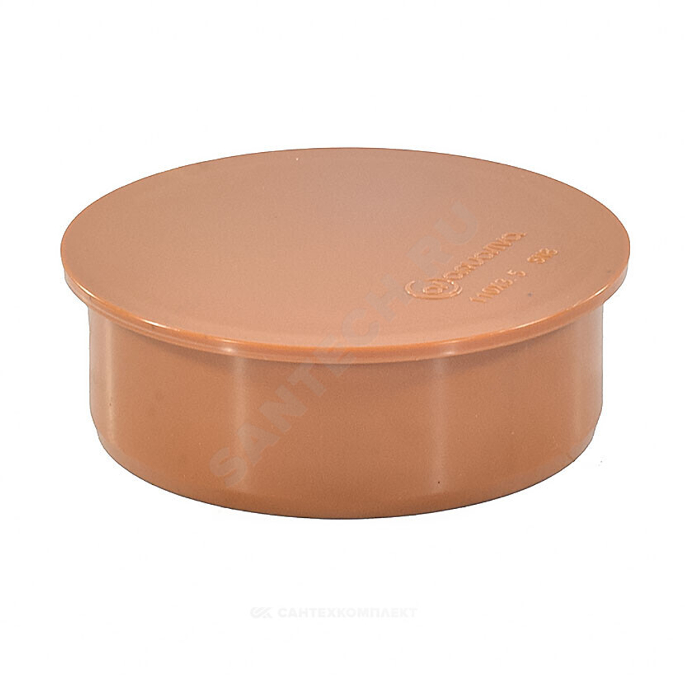 Заглушка НПВХ коричневая Дн 110 б/нап Aquaviva AQVD000110