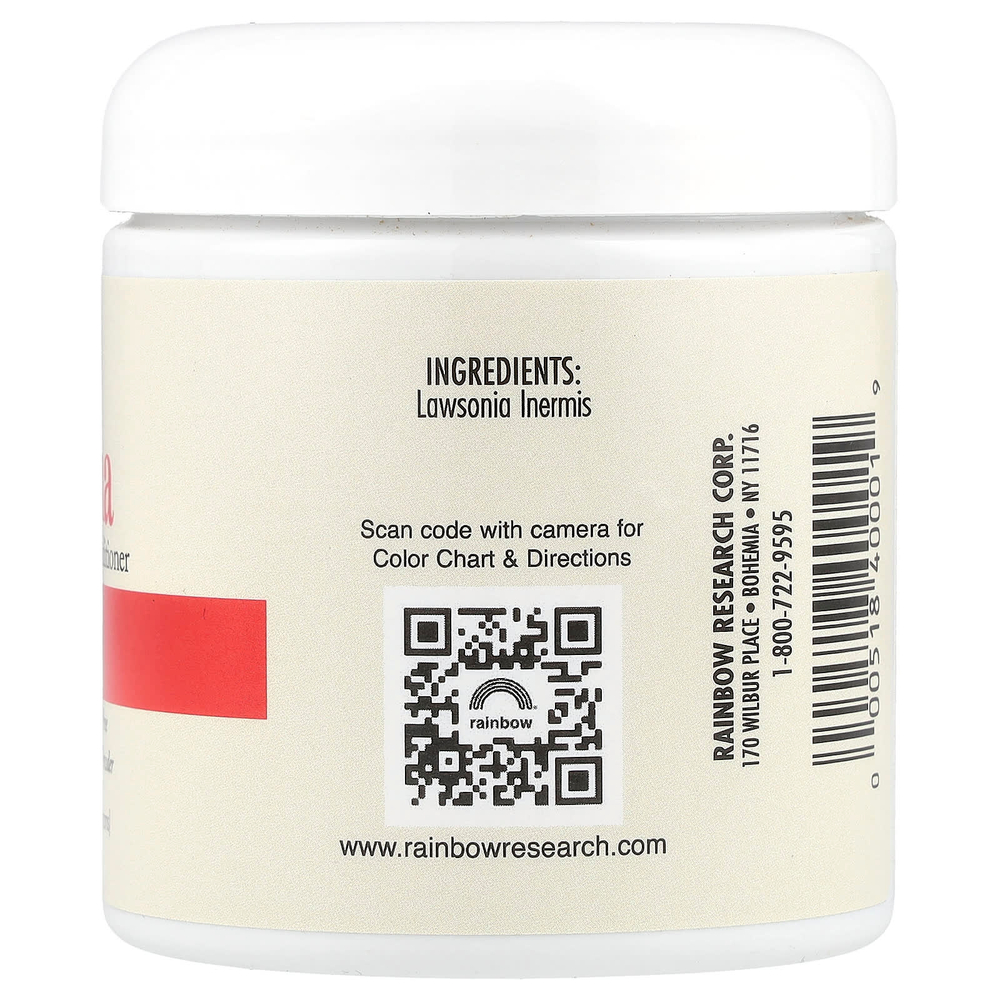 Rainbow Research, хна, краска и кондиционер для волос, красный цвет, 113 г (4 унции)