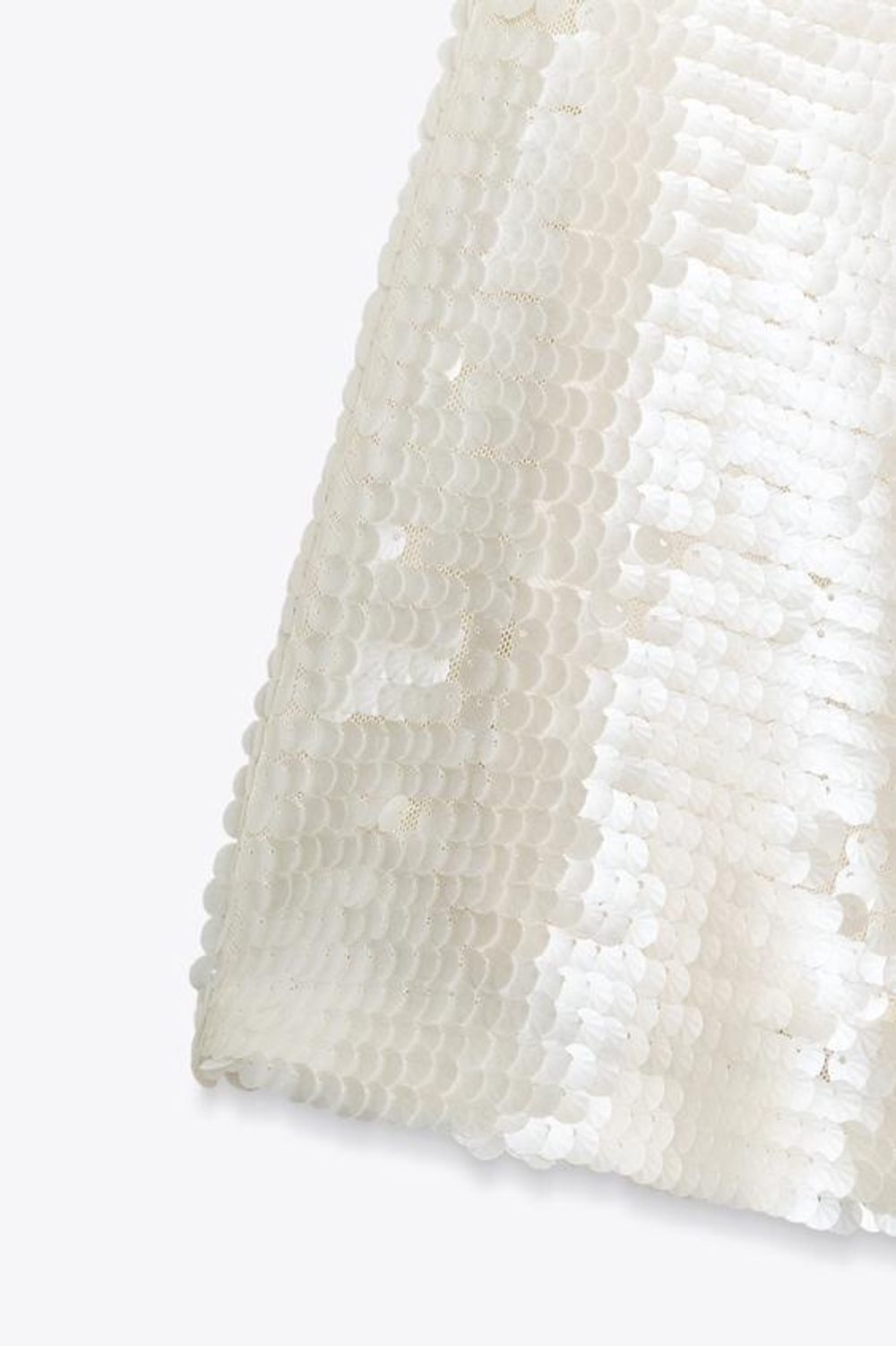 ZARA МИНИ-ЮБКА-ШОРТЫ С ПАЙЕТКАМИ, ЖЕМЧУЖНЫЙ / БЕЖЕВЫЙ