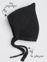 Чепчик для мальчика вязаный на завязках на осень