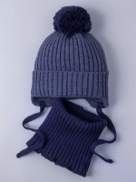 Шапка детская осенняя вязаная и снуд