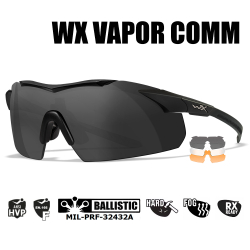 Очки тактические-защитные WILEY-X WX VAPOR СOMM (FRAME: MATTE BLACK, LENS: CLEAR + GREY + RUST)