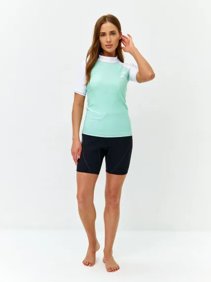 Футболка рашгард Sargan Агидель UPF 50+ женская св.мятный/белый