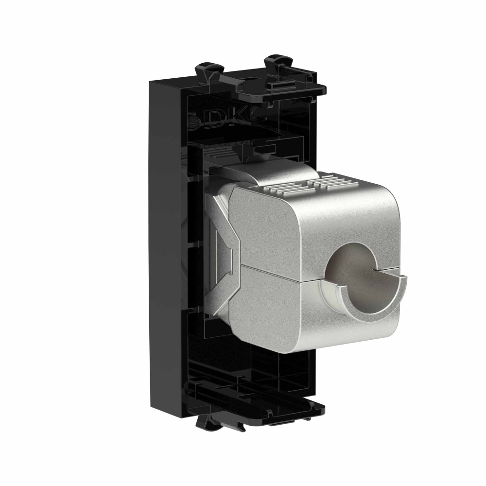 Компьютерная розетка RJ-45 без шторки модульная, кат.6А экранированная, "Avanti", "Черный квадрат", 1 модуль