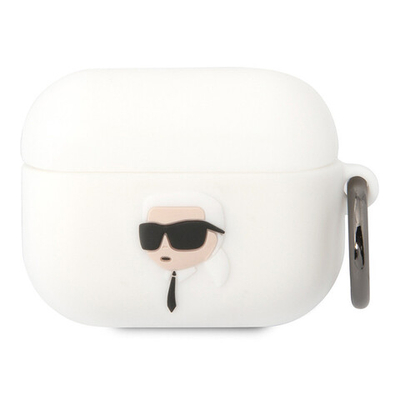 Lagerfeld для Airpods Pro 3 чехол Silicone case with ring NFT 3D Karl White