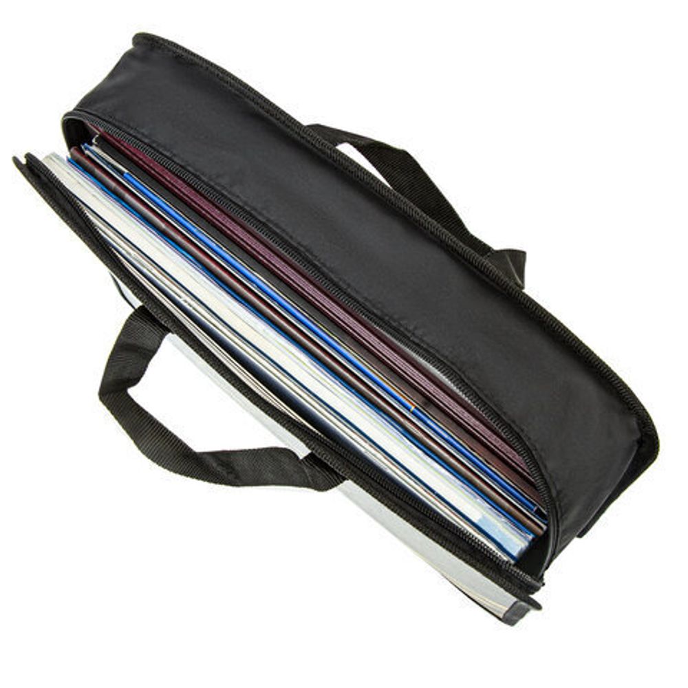 Папка на молнии с ручками ЮНЛАНДИЯ А4, 1 отделение, пластик, ширина 75 мм, "Warning", 270956