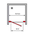 Душевая дверь в нишу VERA VRP1, 70x200, левая, профиль блестящее серебро, стекло прозрачное, VRP1IS07030TR