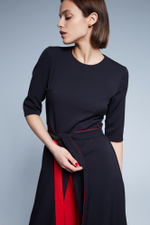 Черный комбинезон с широкими брюками Nadya