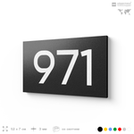 Номер на дверь 971, табличка на дверь для офиса, квартиры, кабинета, аудитории, склада, черная 120х70 мм, Айдентика Технолоджи