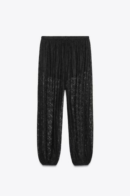 ZARA БРЮКИ BALLOON С КРУЖЕВОМ, ЧЕРНЫЙ