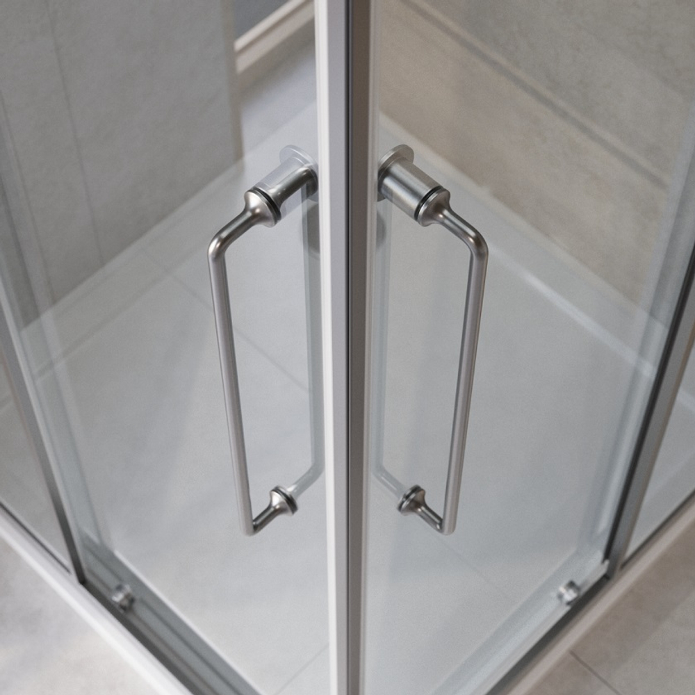 Душевой уголок Cezares RELAX-304-A-2-90-C-GM, 90х90х200, профиль оружейная сталь, прозрачное стекло