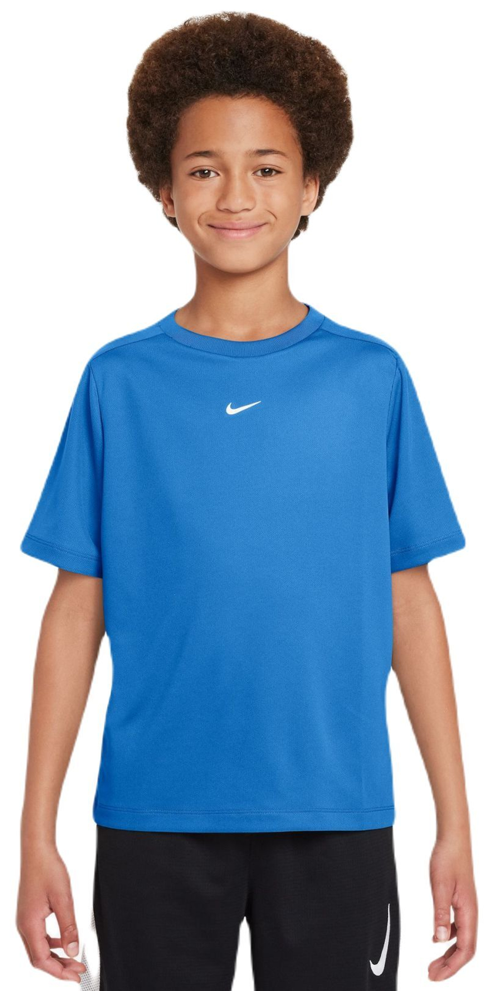 Футболка для мальчика теннисная Nike Kids Dri-Fit Multi+ Training Top - light photo blue/white