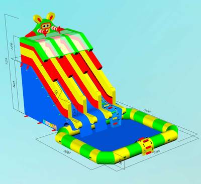 Надувная водная горка «Аква-монстро» 11*7*7,25 м