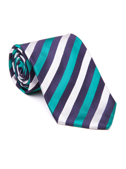 Сине-зеленый галстук в полоску