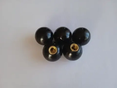 Ручка шар для станка 25 мм черная резьба М10 латунная вставка/Комплект из 5 штук