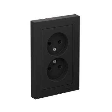 Розетка 2-м СП AtlasDesign 16А IP20 без заземл. в сборе карбон SE ATN001020