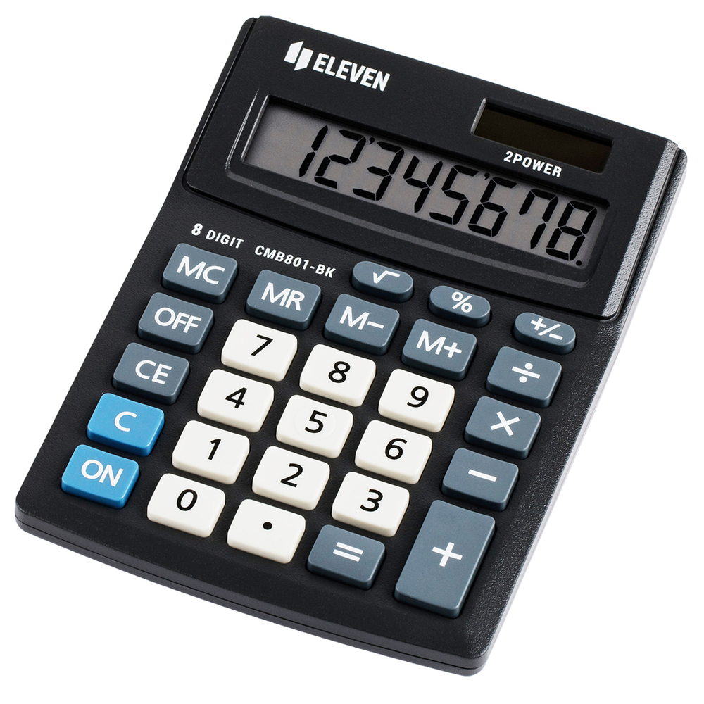 Калькулятор настольный Eleven Business Line CMB801-BK, 8 разрядов, двойное питание, 102*137*31мм, черный CMB801-BK