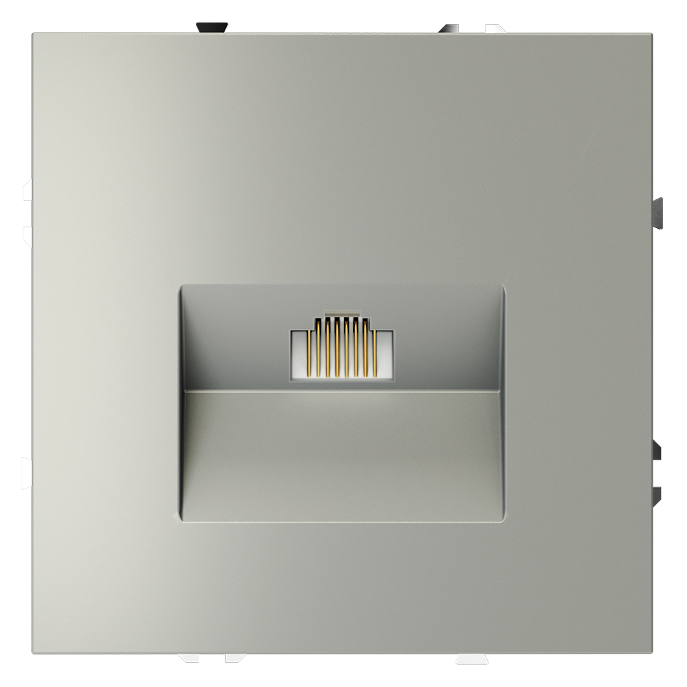 Розетка компьютерная встраиваемая VOLTUM S70 RJ45 кат.6, (сталь)