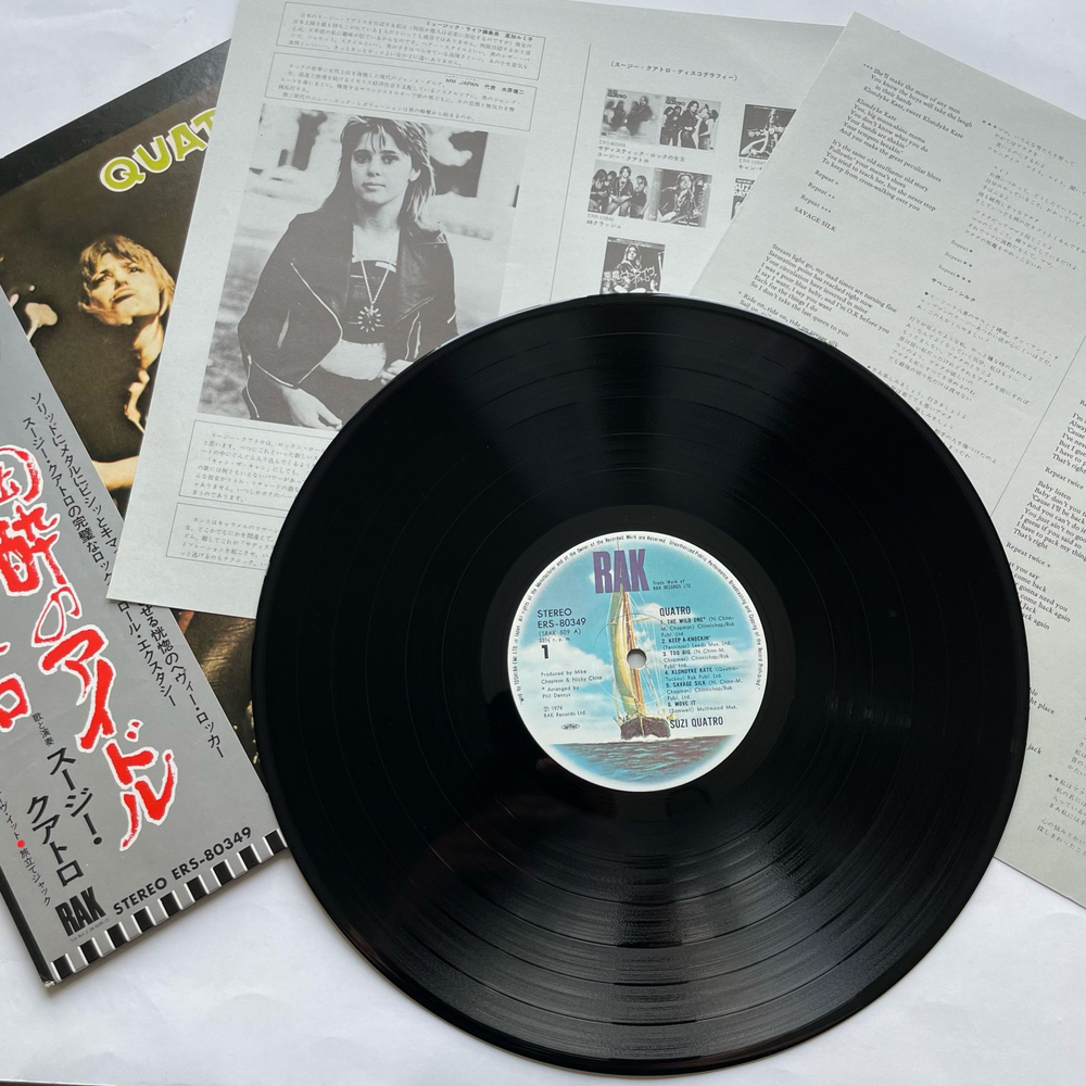Винтажная виниловая пластинка LP Suzi Quatro, Quatro (Япония 1975) (Оби)