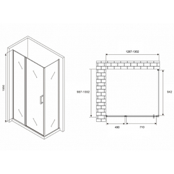 Душевой уголок Abber Sonnenstrand 130х70 AG04130S-S70 профиль Хром стекло прозрачное