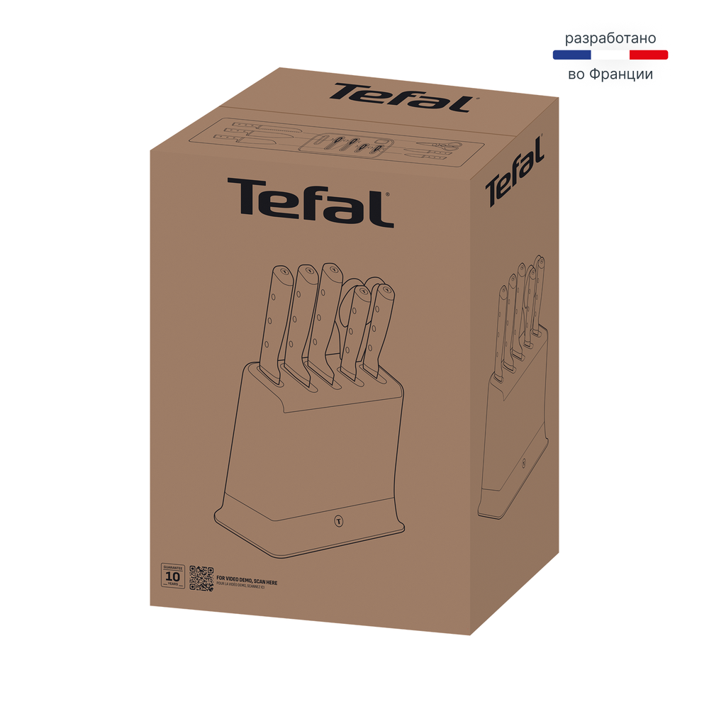 Нож сантоку с чехлом для заточки Tefal Ever Sharp K2579024