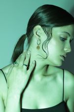 Кольцо Crystal Round с зелёным агатом