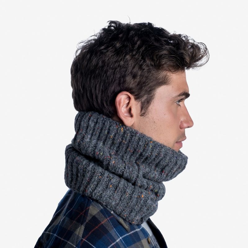 Вязаный шарф-труба с флисом Buff Neckwarmer Knitted Polar Kim Grey Фото 6