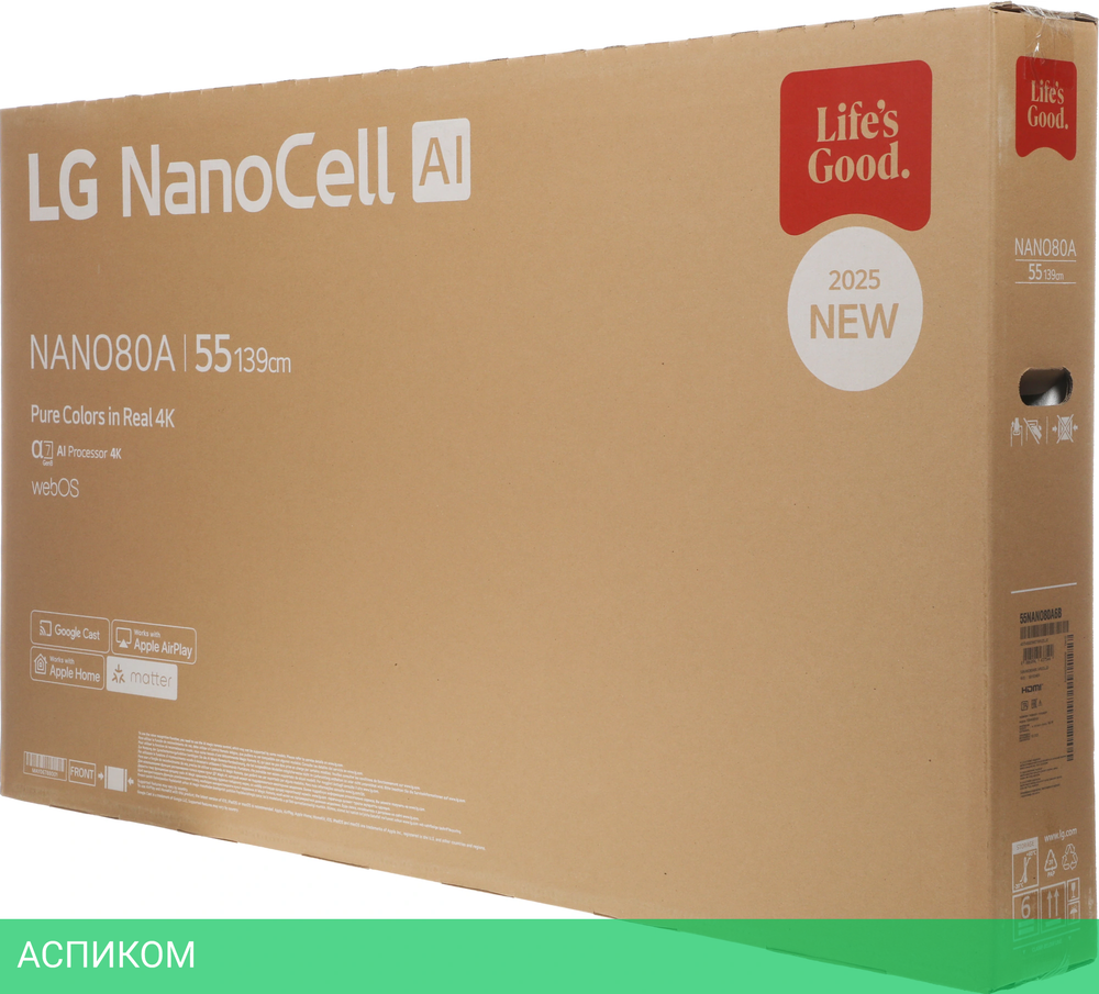 Телевизор LED LG 55" 55NANO80A6B.ARUG