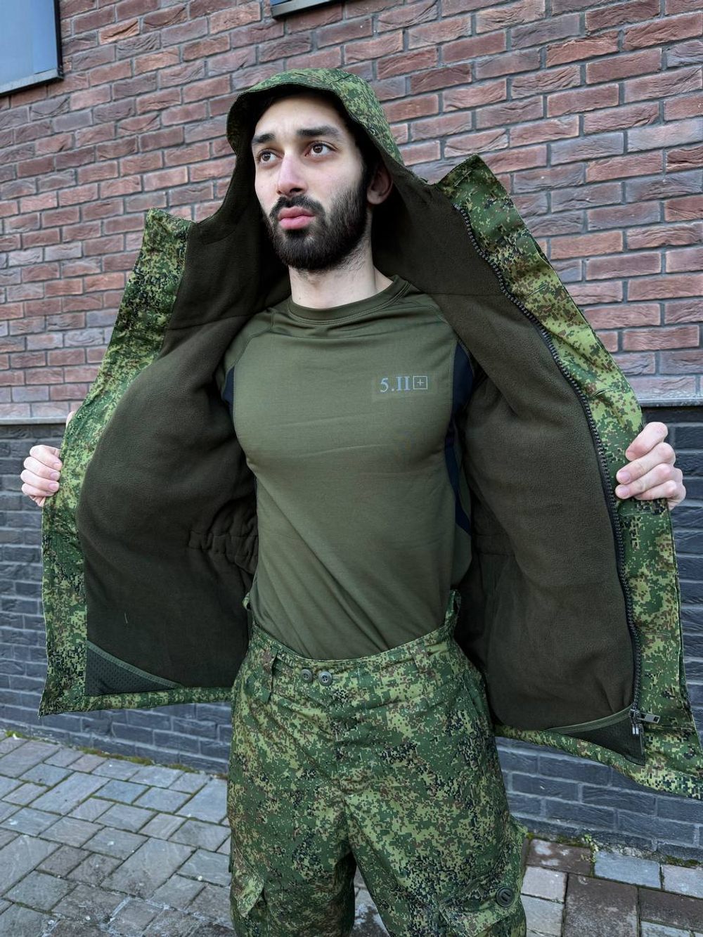 Костюм горка 6 флис осень зима / зеленая цифра