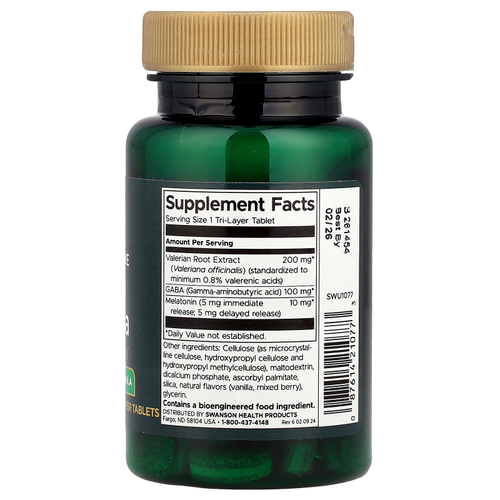 Swanson, Комплексная формула для сна, 30 трехслойных таблеток