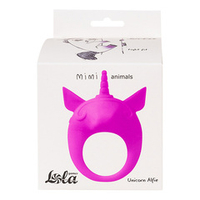Фиолетовое эрекционное кольцо 3,5см с вибрацией Lola Games Mimi Animals Unicorn Alfie Purple 7000-16lola